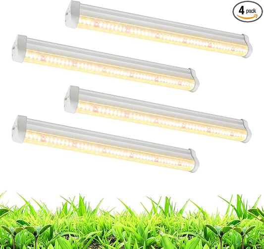 T5 Grow Lights 5000K Full Spectrum,1.4FT (4pcs x 10 Watts) Plant Growing Lamp,End-to-End Connectable Led Light Strips for Indoor Plants Succulents Flowers Growing