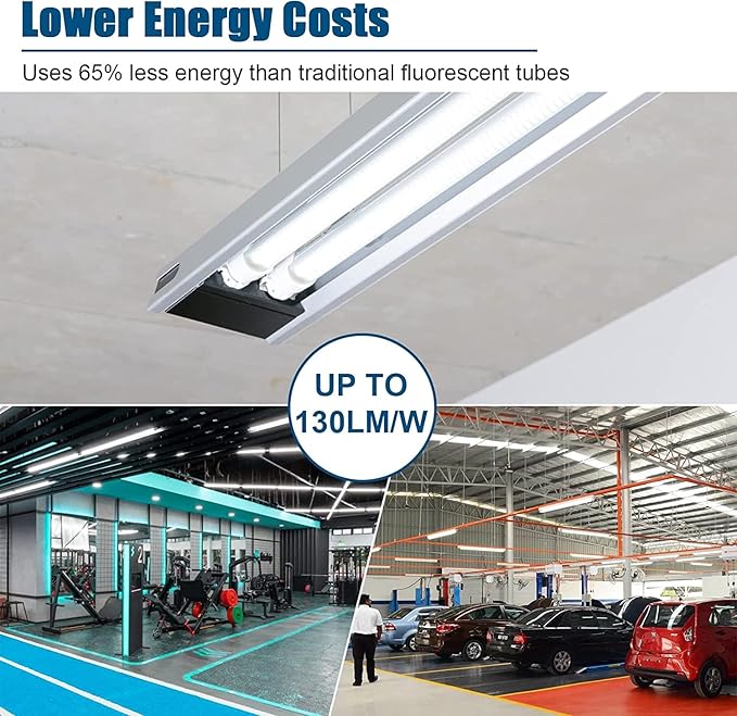 JESLED Dimmable T8 LED Type B Light Bulbs 4 Foot, 3120+Lumens, 5000K Daylight White, 24W (65W Equivalent), 4FT Fluorescent Tube Replacement, Ballast Bypass, Dual Ended Power, Frosted, 4-Pack