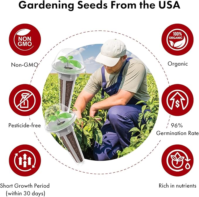 Strawberry Seed Pods for AeroGarden, Ahopegarden, iDOO Hydroponics Growing System, 350 Seeds+ Germination Including Red Cherry Tomato Golden Cherry Tomato, White Strawberry, Red Strawberry (7-Pods)