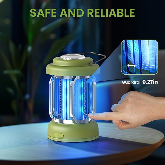 LiBa Portable Outdoor Bug Zapper, Electric Mosquito Killer Lamp for Camping, Patio, Garden, Kitchen - Rechargeable, Waterproof, Lighting and Mosquito Killer 2 in 1