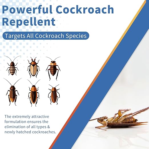 Ready-to-Use Cockroach Gel Bait, Roach Killer Indoor & Outdoor, Effective Cockroach Control - 4 Tubes x 30 Grams