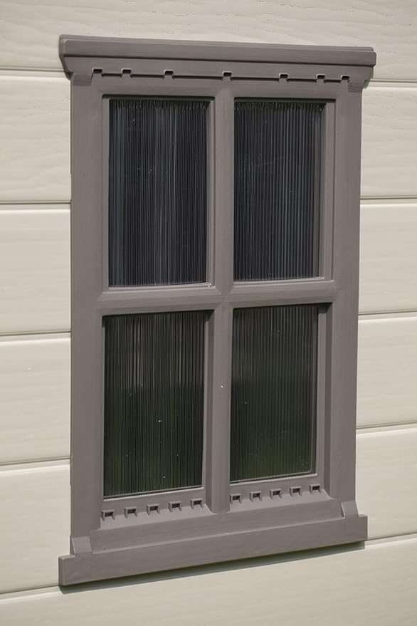 Keter Factor (8x6 ft) Large Resin Outdoor Storage Shed for Patio Furniture, Lawn Mower, Garden Accessories Yard Tools, and Pool Toys, Taupe