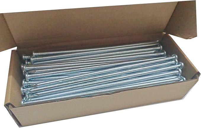 Metal Stakes, 10 Inch 50Pcs Galvanized Landscape Spikes,Garden Nails for Turf,Weed Barriers,Tent and More (50, Silver)