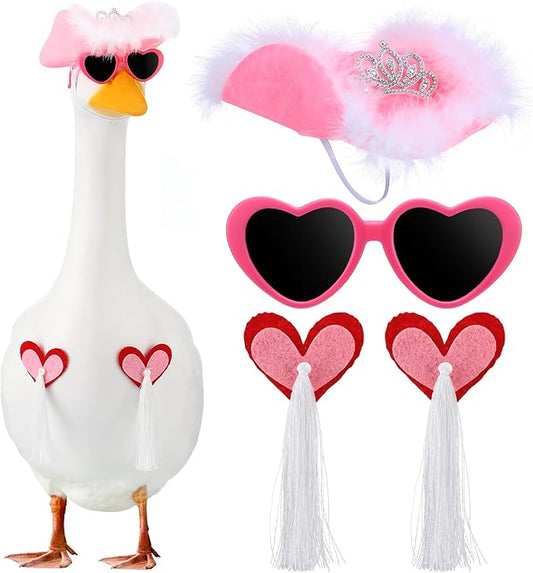 Outus Halloween Sexy Cowgirl Goose Outfits Funny Pink Cowboy Porch Goose Outfit 23 Inch Cowgirl Lawn Geese Cloth for Halloween Valentines Bachelorette Party Yard Garden Outdoor Decor
