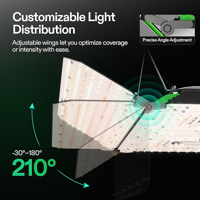VIVOSUN AeroLight Wing AW400 & Growhub Controller E42A, Tunable Spectra, LED Grow Light 400W with Integrated Circulation Fan, Compatible with App & E25, 4x4/5x5Ft Coverage