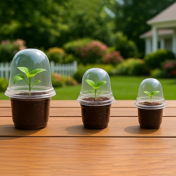36 Packs 5/4/3.5 Inch Clear Nursery Pots with Humidity Domes, Transparent Plant Pots with Drainage Holes, Variety Pack Seed Starting Pots for Succulents, Flowers and Cactus