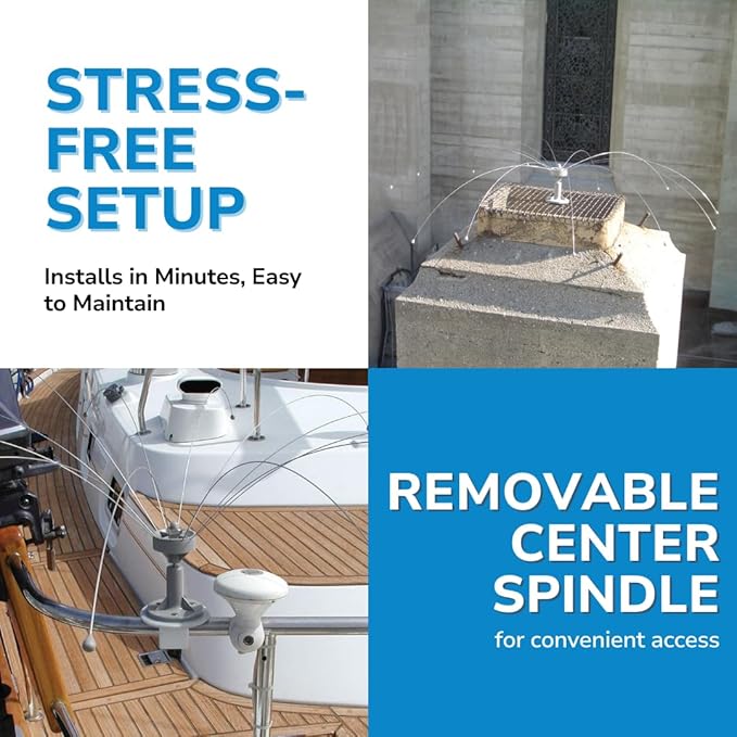 Bird Barrier Daddi Long Legs -2 Ft | Scare Birds Away with Innovative Bird Spider Design | Easy Installation on Roofs, Boats & HVAC Units | Durable Stainless Steel/Delrin