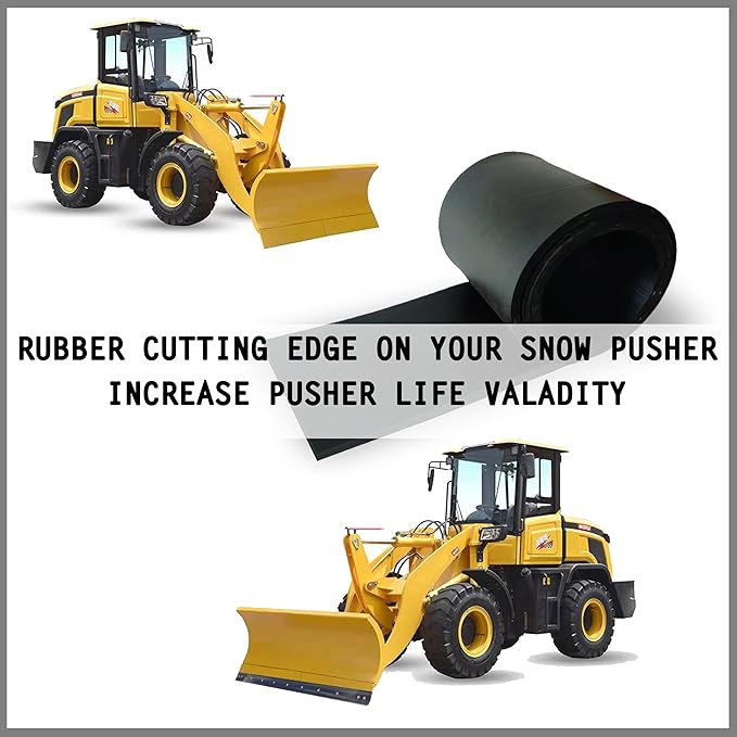 Rubber Snow Plow Cutting Edge – Heavy Duty 84" x 6" x 1" Snowplow Deflector Smooth & Surface-Safe Snow Clearing - Fit for ATV, Tractors, Skid Steers & UTVs Snow Pusher Cutting Edge