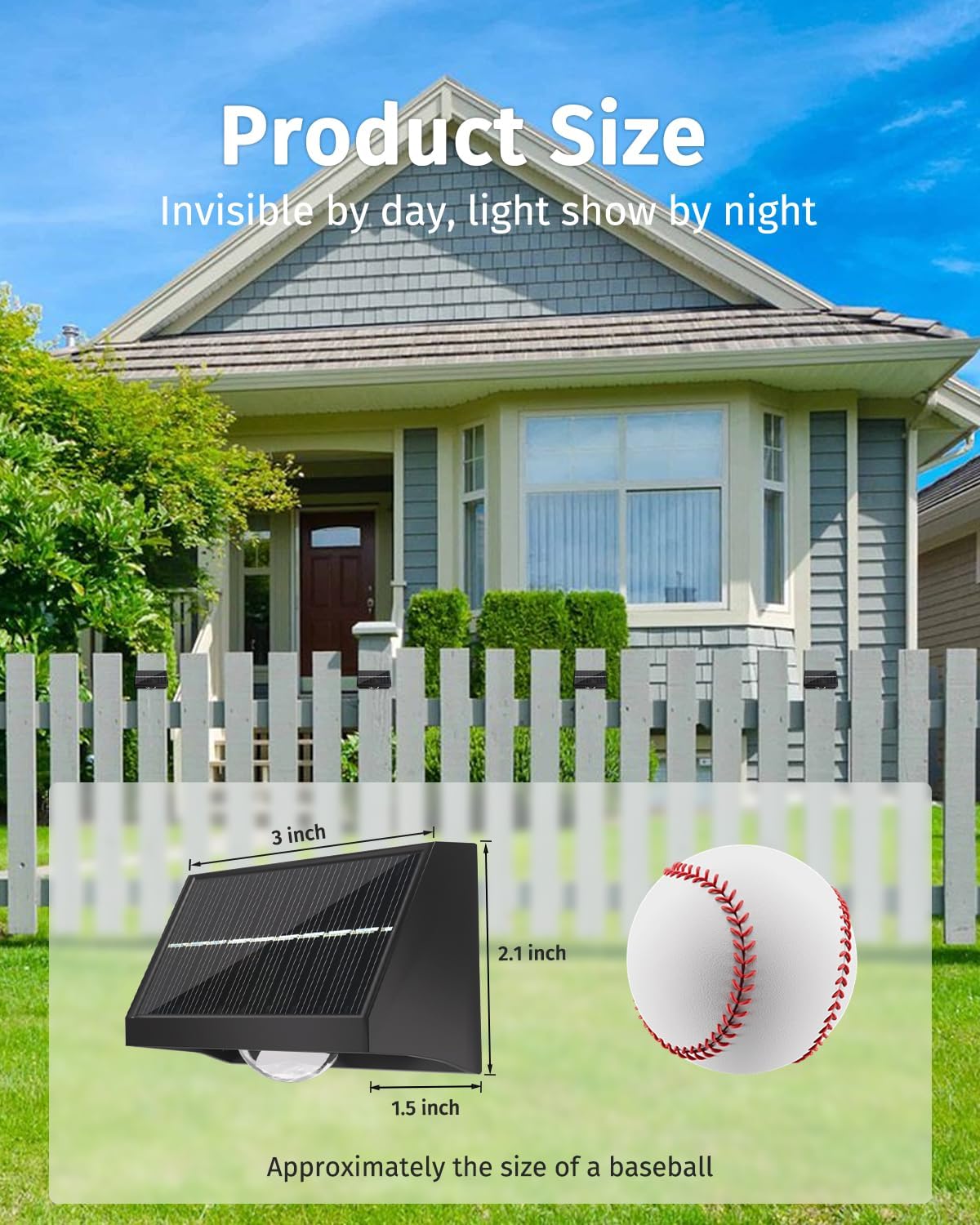 Solar Fence Lights Outdoor Waterproof High Brightness LED Spot Lens Deck Lights 7 Mode Warm & Cool White RGB Solar Powered Wall Lighting Decor for Outside Patio Step Backyard Railing Pool - 8 Pack