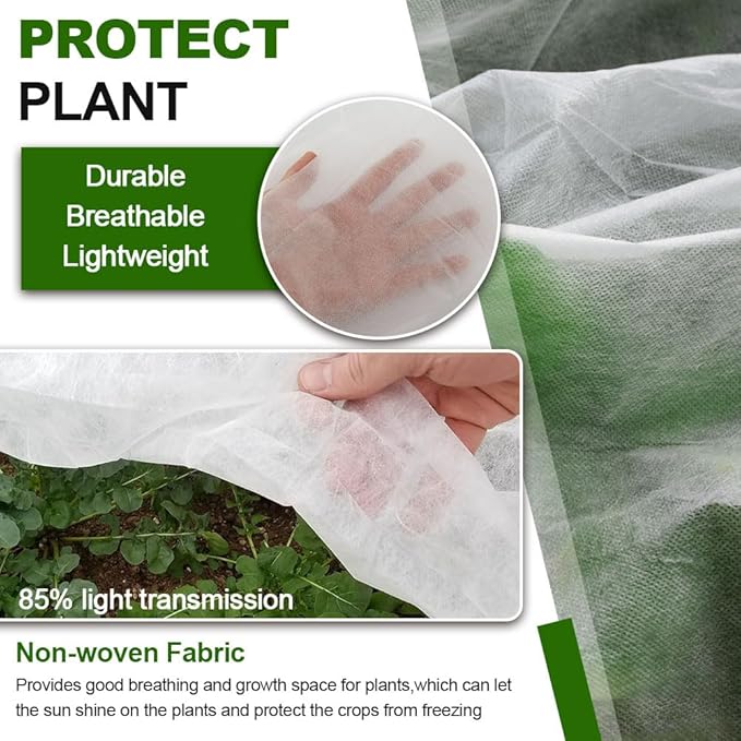 7 x 17 FT Plant Covers Freeze Protection – 1.2oz/yd² Frost Blankets for Outdoor Plants, Winter Tree Protection Cloth, Garden Frost & Heat Shield Floating Row Cover