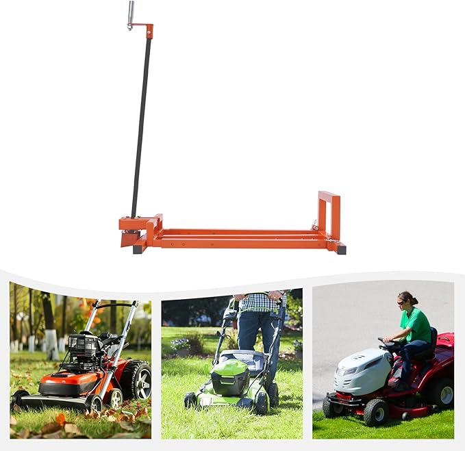 Lawn Mower Lift, 880Lbs Lawn Mower Lift Carbon Steel Lift Jack Freestanding Lawnmower Lift Tool Adjustable Lawnmower Lifts w/o Wheel for Garden Tractors All-Terrain Maintenance and Repair