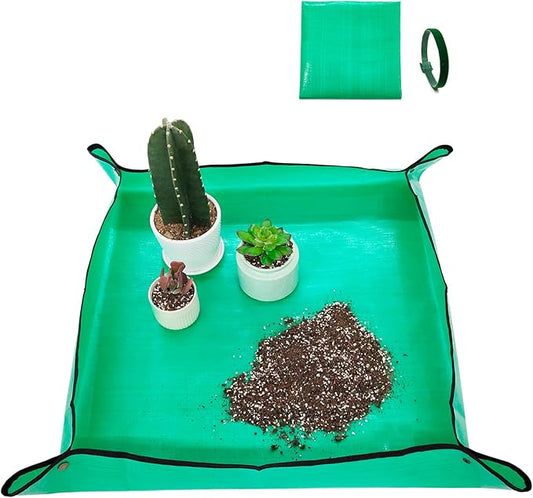 Repotting Mat for Indoor Plants, 26.8" X 26.8" Waterproof Succulent Potting Mat, Foldable Reusable Soil Change Mat Gardening Planting Mat - Gifts for Plant Lovers
