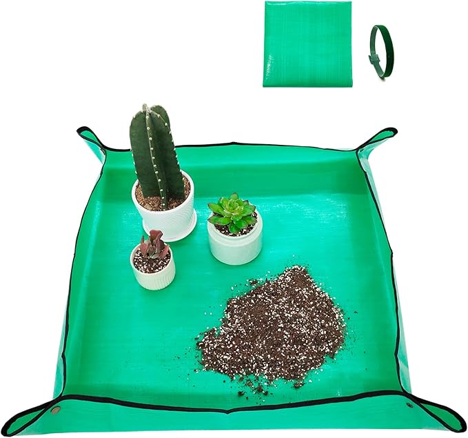 Extra Large Potting Mat Transplanting, 39.4" X39.4" Waterproof Succulent Repotting Mat for Indoor Mat, Foldable Soil Change Planting Mat - Gardening Gifts for Women