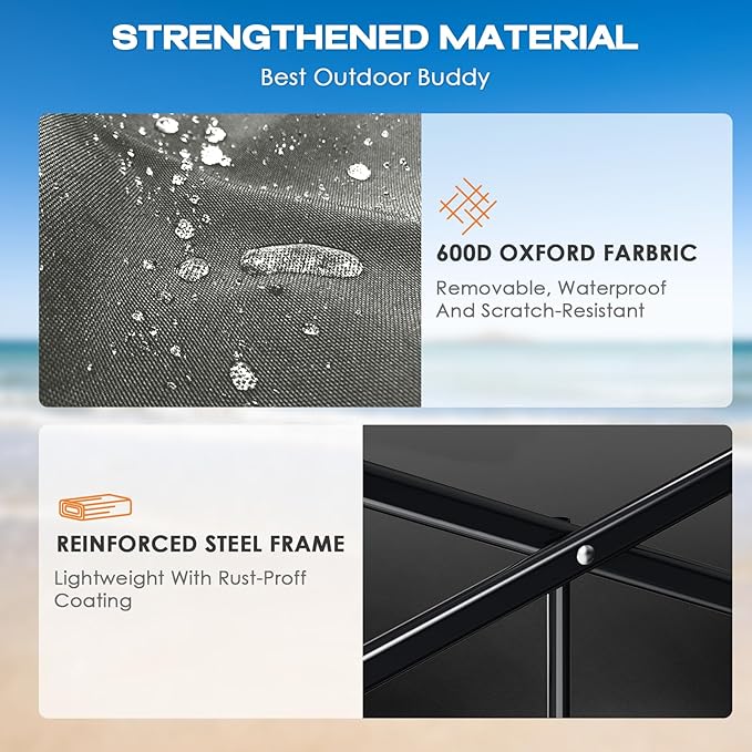 Collapsible Wagon Cart Heavy Duty Foldable, Folding Beach Wagon with Big Wheels for Sand, Utility Grocery Cart with Side Pocket and Brakes for Camping Sports Outdoor Activities, Grey