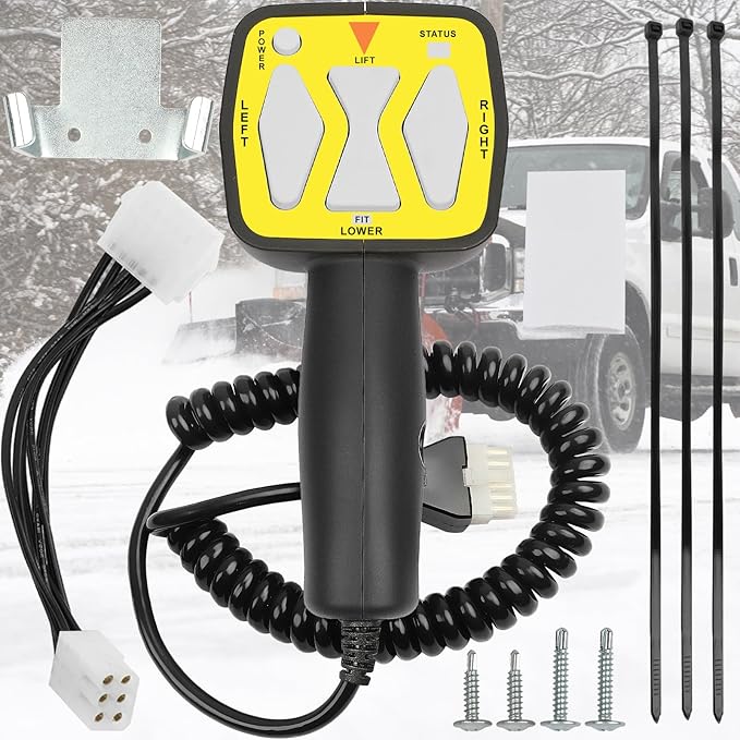 Snowplow Handheld Controller Fit for Meyer Diamond Snow Plow Blade E-47 | E-60 | E-57 | 56462 , OE RP1306901, Straight Blade Plows, 6 Pin Plug Hand Held Controller