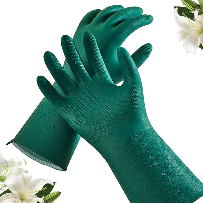 Vgo... Extra Long Gardening Gloves with Fresh Rich Aromas,Waterproof,Slip-Resistant,Chemical-Resistant Glove for Gardening,Outdoor Work(TP1117)