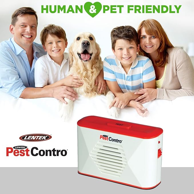 PestContro Portable Ultrasonic Rodent Repeller, Cordless Non-Lethal Pest Control, Dual Frequency, Mice Rats Squirrels Chipmunks Kitchen Office Garage Basement Shed Storage Attic