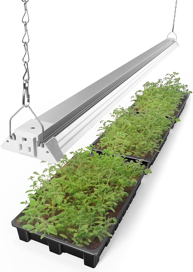 Barrina Grow Lights for Seed Starting, High PPFD, Full Spectrum, Linkable, Hanging Grow Lights for Indoor Plants with On/Off Switch, Vegetables