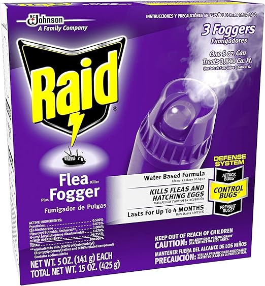 Raid Flea Flogger Plus Killer, Kills Fleas and Hatching Eggs 3 Count (Pack of 2)
