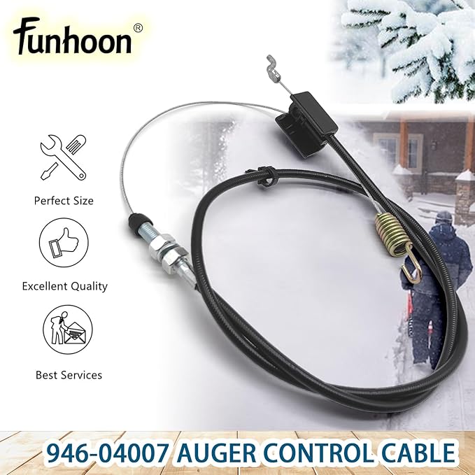 946-04007 Auger Control Cable for Yard Machines Craftsman Troy Bilt MTD Husky Cub Cadet Snow Blowers Replaces 746-04007