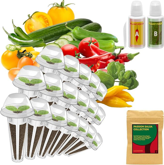 inbloom Salsa Seed Pod Kit for Aerogarden Hydroponics Growing System Kit, 18-Pods (350+ Seeds Included Cherry Tomato, Pepper & Cucumber), Grow Anything Hydroponic Supply for IDoo Ahopegarden