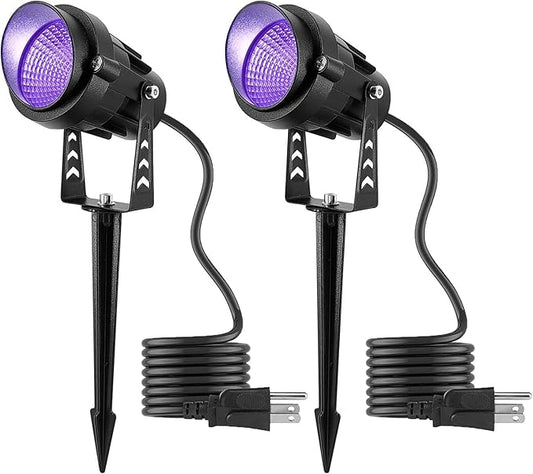 Black Lights Spot Lights,12W IP65 Waterproof SpotLights for Halloween Decoration Outdoor Garden Parties Entertainment Houses（2 Lights