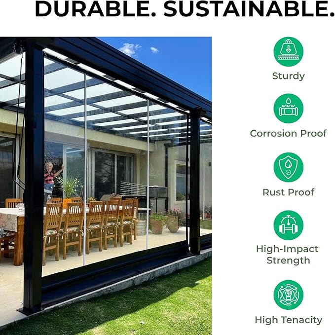 Aluminum H Connectors - Fits 4mm, 6mm, 8mm, or 10mm Twin-Wall Greenhouse Panels, Join 2 Pieces of Panels Together, 4-Foot Length, 10 Pieces (8mm Aluminum H Connectors)