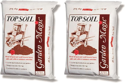 Michigan Peat Garden Magic Indoor and Outdoor Organic Planting Potting Topsoil Mix with Perlite Blend and Moisture Retention, 40-Pound Bag (2 Pack)