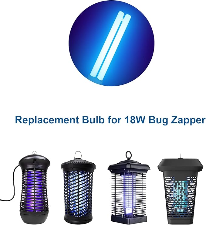 Dichroma 18W H-Shaped Bug Zapper Replacement Bulbs Compatible with 18W Indoor Outdoor Mosquito Lamps for Home with 4 Pin Base