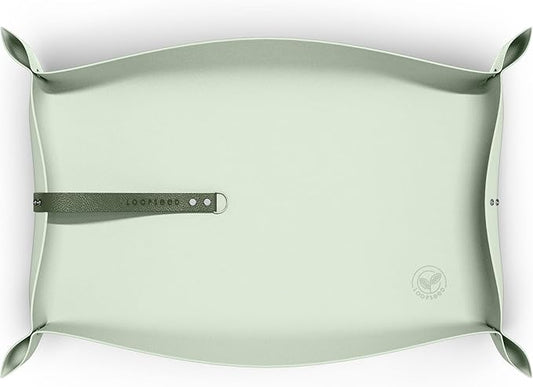 Vegan Leather Plant Repotting Mat Transplanting Mat for Indoor Gardening Waterproof Tray Mess Control Easy Clean Easy Storage 30” x 20” (Forest Sage)