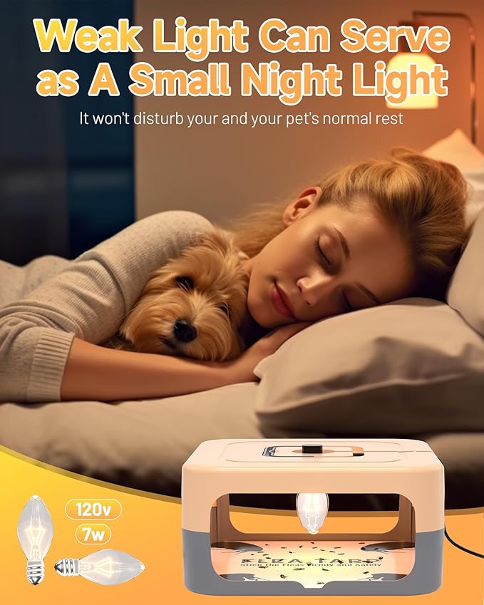 2 Pack Flea Traps for Inside Your Home, Flea Light Traps for Home Indoor with 4 Bulbs and 8 Sticky Discs, Bed Bug Trap Safe to Pets and Kids