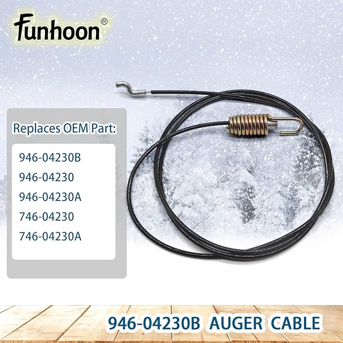 946-04230B Auger Clutch Cable for Cub Cadet Craftsman MTD Yard Machines Troy-Bilt Columbia White Outdoor Snow Blowers Replaces 746-04230 746-04230A 746-04230B 946-04230 946-04230A