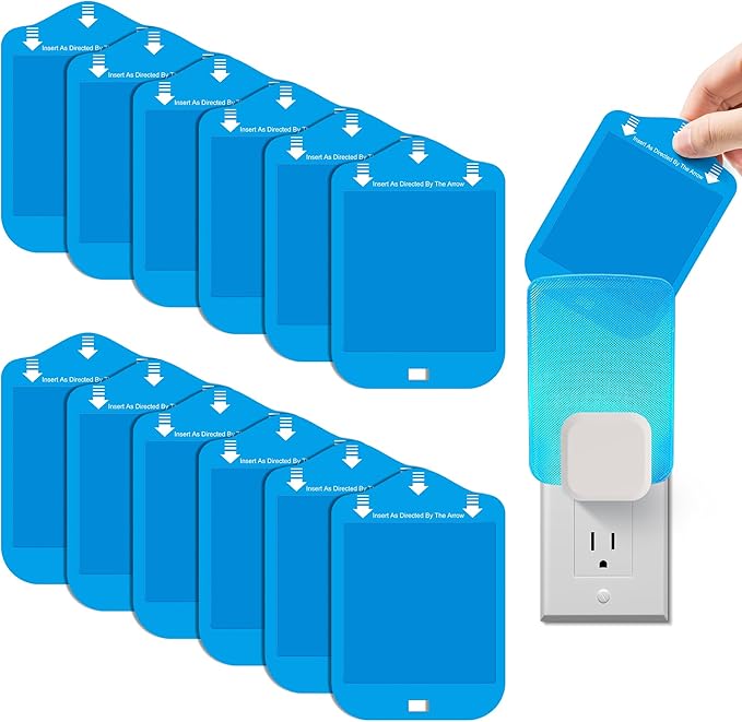 Qualirey 12 Pack Fly Trap Refill Cartridges Compatible with Raid/STEM/Wondercide Flying Insect Traps, Light Trap Refills Strong Glue Card for Fly Insect Bug Mosquito Gnat Traps Indoor