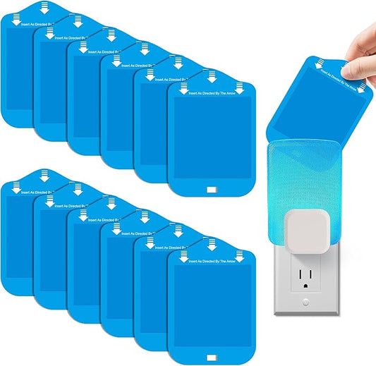 Qualirey 12 Pack Fly Trap Refill Cartridges Compatible with Raid/STEM/Wondercide Flying Insect Traps, Light Trap Refills Strong Glue Card for Fly Insect Bug Mosquito Gnat Traps Indoor