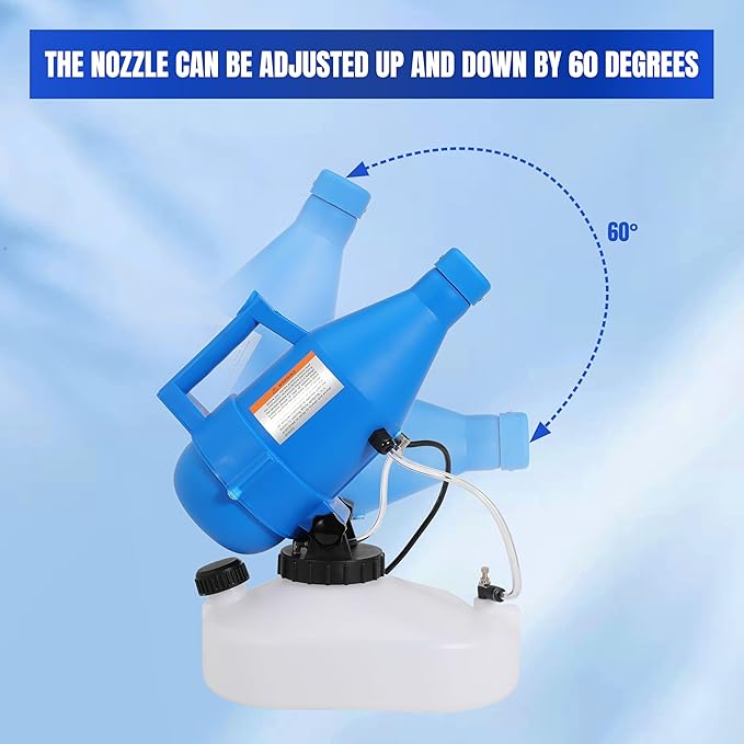 4.5L Electric ULV Fogger Sprayer 1.2 Gallon Portable Cold Mist Machine Spraying 30ft Spray Distance for Home, Yard, School, Garden, Church, Hotel, 2 Pack