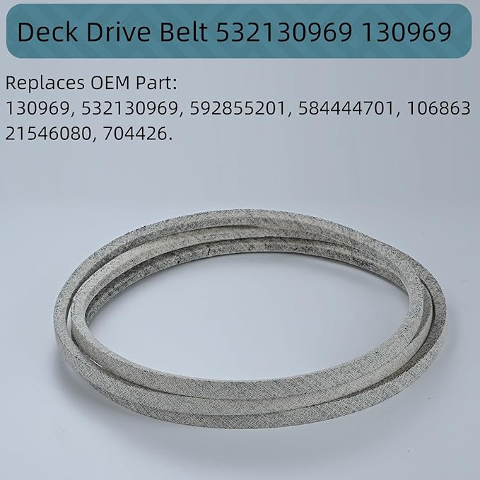 1/2 x 92.5'' Deck Drive Belt 532130969 130969, for Husqvarna YTH24K48 YTH2348 LGT2654 YTH22V46 LGT2554 Craftsman Poulan 592855201 584444701 532 13 09-69 21546080 704426 (130969)