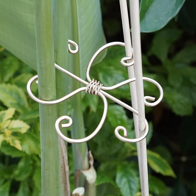 5PCS Plant Stem Support - Durable 5pcs Iron Grapple Holder for Monstera & Climbing Plants, Unique Design for Optimal Growth, Bamboo Clamp Set for Leaf Stabilization and Support (Gold)