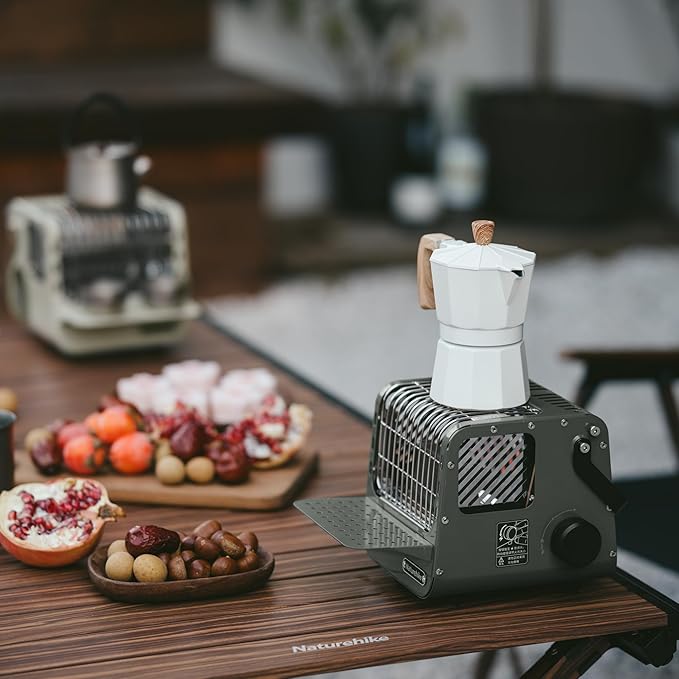 Naturehike Portable 3-in-1 Camping Heater, 3750 BTU Butane Tent Heater with Insulated Shelf & Handle