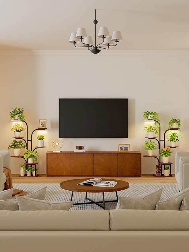 Plant Stand Indoor with Grow Lights – Tiered Metal Shelf Small Corner Rack for Multiple Succulent Herb Pot Display