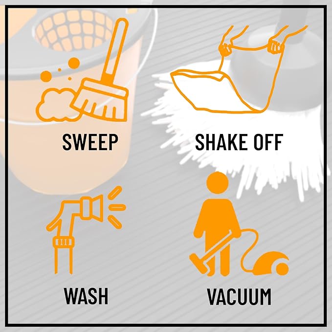 Ottomanson Easy Clean, Waterproof Non-Slip 2x3 Indoor/Outdoor Rubber Doormat, 20" x 39", Black