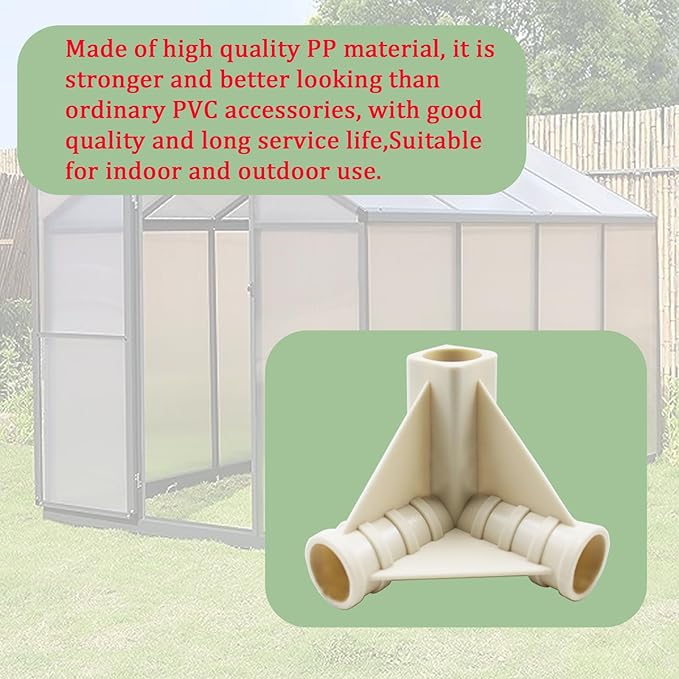 3-Way 16mm 5/8'' PVC Pipe connectors for Outdoor Grow Tent and Plant Grow Tent, 3-Way PVC Pipe Fittings Build Heavy Duty Greenhouse Frame Furniture Connectors Tent Connections