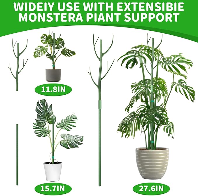 6 Pack Monstera Plant Support Stakes 27.56 Inch Stackable Plant Sticks Twigs Support Tall Plant Trellis for Indoor Climbing Potted Plants