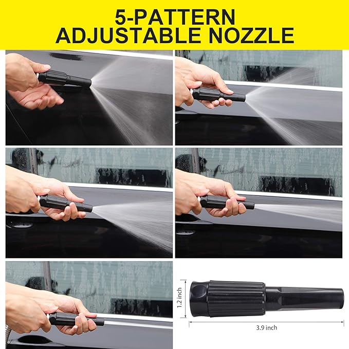 FOXEASE Metal Water Hose 100 ft - Stainless Steel Water Hose with 2 Nozzles, Lightweight, Tangle Free & Kink Free, Heavy Duty, High Pressure, Flexible, Dog Proof