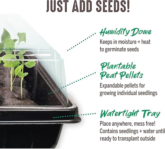 Ferry Morse Your Complete Indoor Seed Starting Kit Including Heat Mat, T5 Grow Light Fixture, and 72 Cell 36mm Pellet Seed Starter Greenhouse Kit