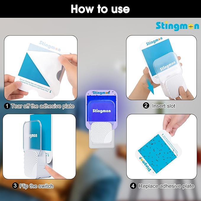 Indoor Fly Trap (1 Indoor Bug Zapper + 6 Refills) Plug-in Flying Insect Trap Fruit Fly Traps for Indoors with UV Light Gnat Traps for House Indoors Gnat Killer Home Office