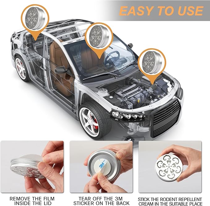 4 Pack Mouse Repellent,Rodent Repellent for Car Engines,Humane Mouse Traps for Car,House,Home,Indoor