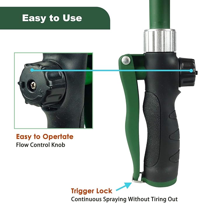 Heavy Duty 21 Inch Watering Wand with Pivoting Head, Adjustable Water Sprayer Wand with Ergonomic Handle, Spray 6 Watering Patterns, Perfect for Watering Hanging Plants