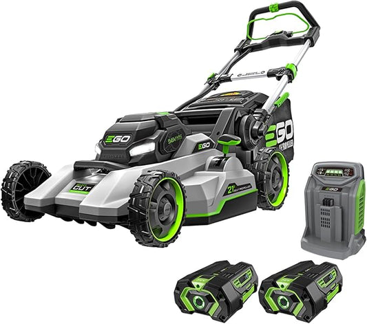 EGO Power+ LM2132SP-2 21-Inch 56-Volt Select Cut Self-Propelled Lawn Mower with Touch Drive, (2) 4.0Ah Batteries and 550W Rapid Charger Included