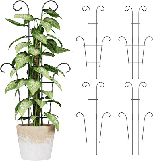 Larger 23.6in Taller Plant Trellis for Climbing Plants Indoor, 4 Pack Metal Garden Trellis for Potted Plants, Rustproof, Larger, Sturdy Climbing Plant Support for Indoor & Outdoor Houseplants