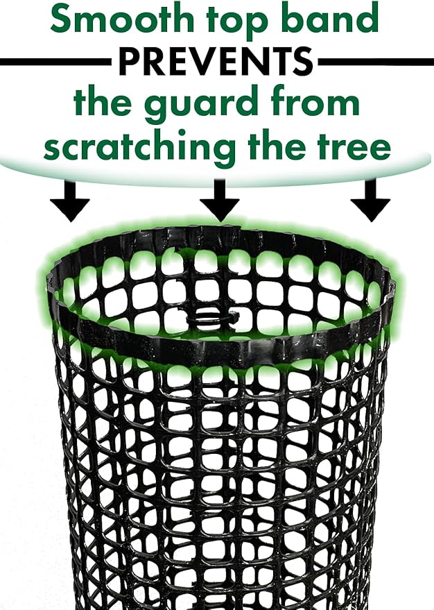 Mesh Tree Bark Protector Guard 36 Inches Tall (5 Pack) Heavy Duty Plastic with Zip Ties